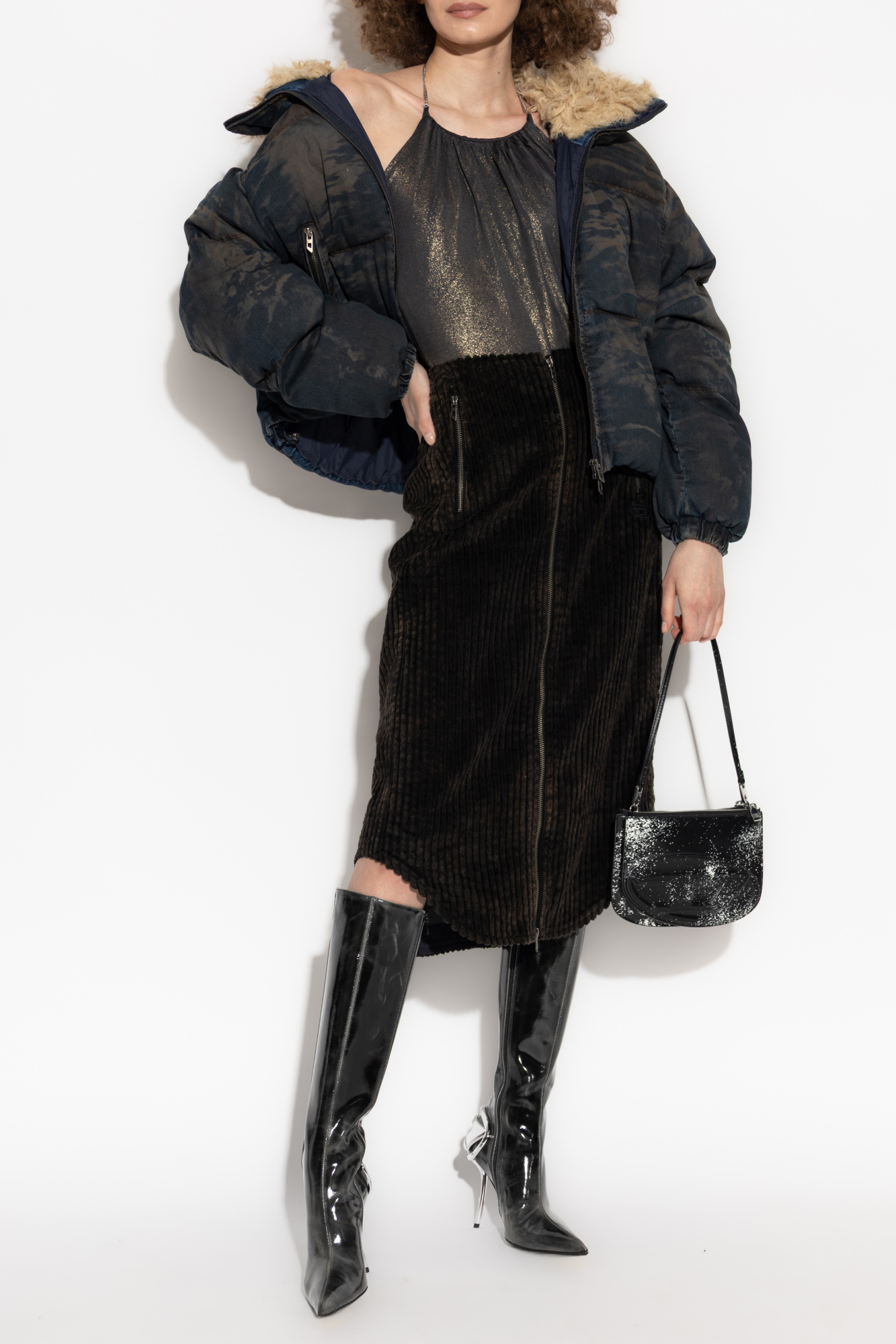 00s real fur jacket 短丈 黒archive Grey Insulated jacket `W-AVES-FUR` Diesel - Vitkac Canada